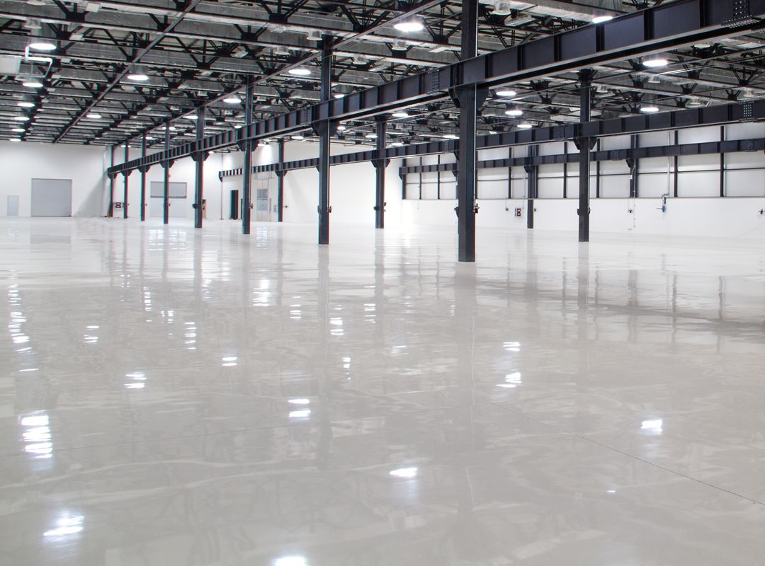 Finished commercial warehouse floor